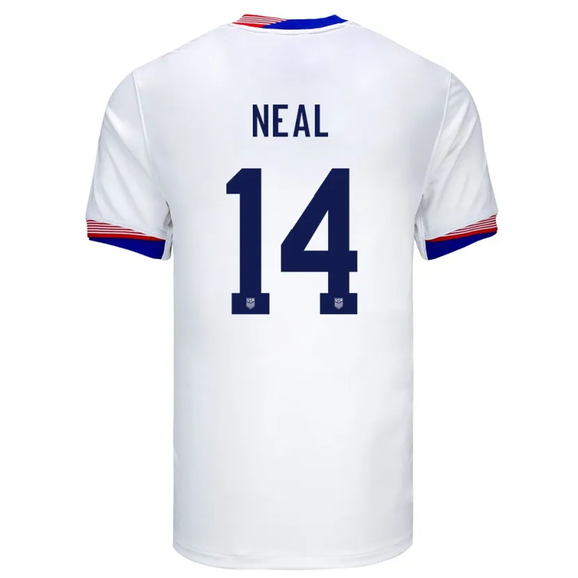 Danxen Dames Verenigde Staten Jalen Neal #14 Wit Thuisshirt Thuistenue 24-26 T-Shirt
