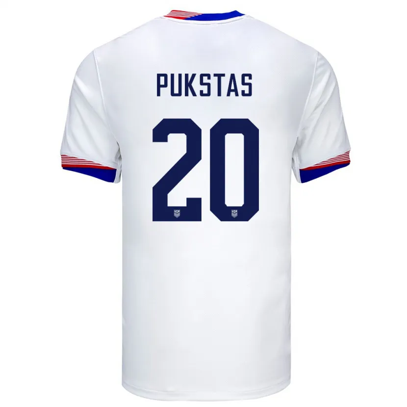 Danxen Dames Verenigde Staten Rokas Pukstas #20 Wit Thuisshirt Thuistenue 24-26 T-Shirt