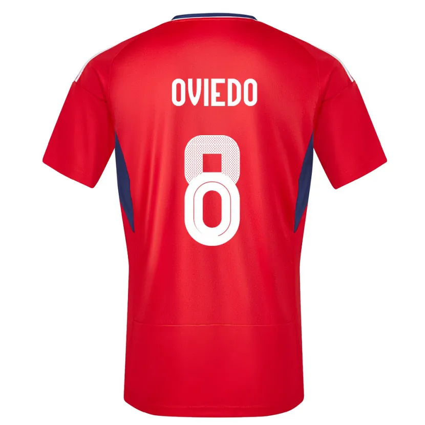 Danxen Dames Costa Rica Bryan Oviedo #8 Rood Thuisshirt Thuistenue 24-26 T-Shirt