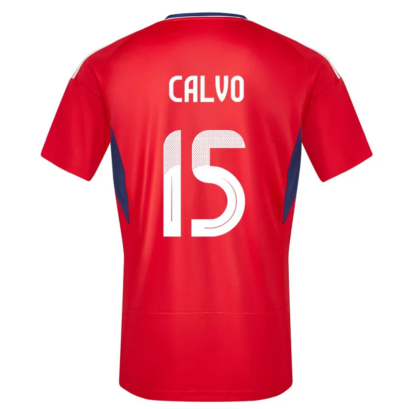 Danxen Dames Costa Rica Francisco Calvo #15 Rood Thuisshirt Thuistenue 24-26 T-Shirt