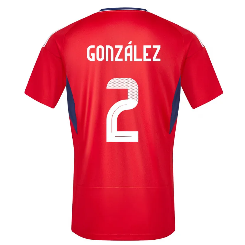 Danxen Dames Costa Rica Julian Gonzalez #2 Rood Thuisshirt Thuistenue 24-26 T-Shirt