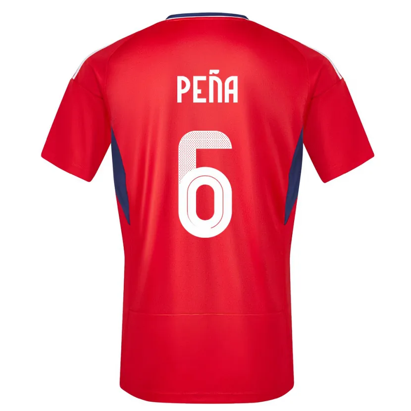 Danxen Dames Costa Rica Ricardo Pena #6 Rood Thuisshirt Thuistenue 24-26 T-Shirt
