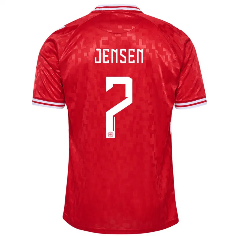 Danxen Dames Denemarken Mathias Jensen #7 Rood Thuisshirt Thuistenue 24-26 T-Shirt