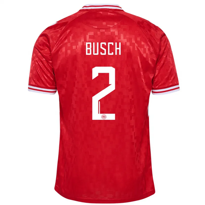 Danxen Dames Denemarken Alexander Busch #2 Rood Thuisshirt Thuistenue 24-26 T-Shirt