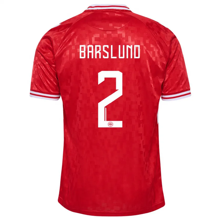 Danxen Dames Denemarken Kaare Barslund #2 Rood Thuisshirt Thuistenue 24-26 T-Shirt