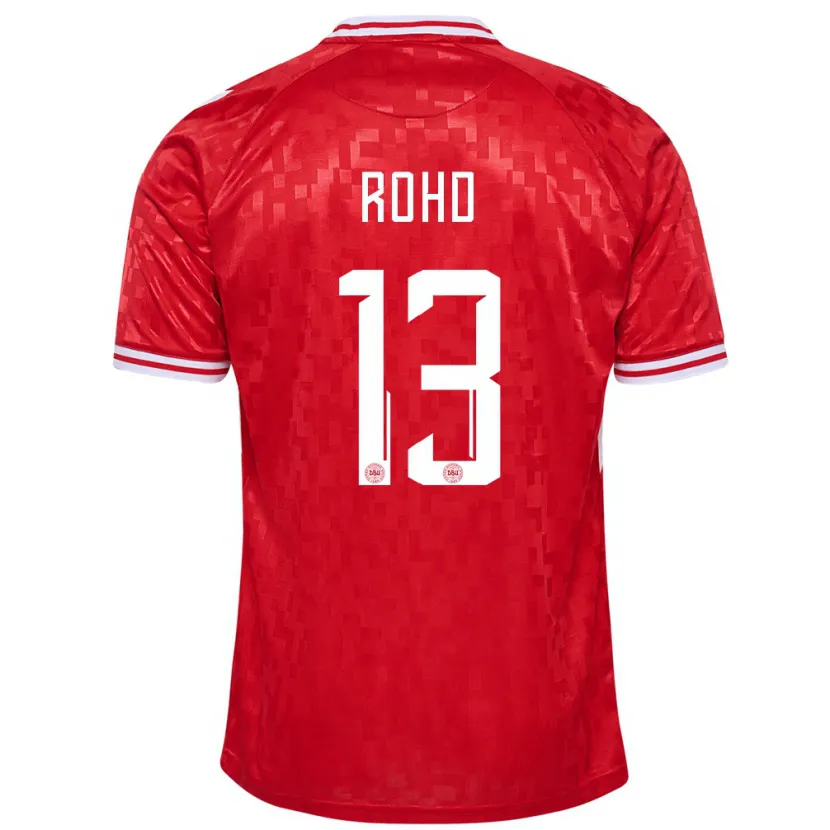 Danxen Dames Denemarken Emil Rohd #13 Rood Thuisshirt Thuistenue 24-26 T-Shirt