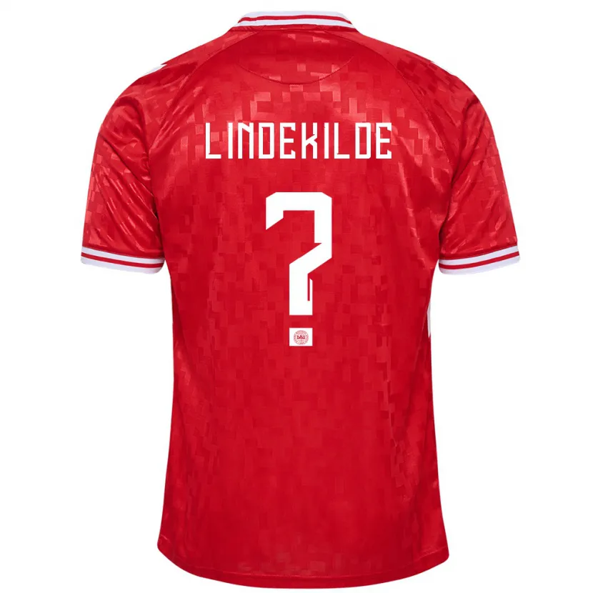 Danxen Dames Denemarken Jonatan Lindekilde #0 Rood Thuisshirt Thuistenue 24-26 T-Shirt