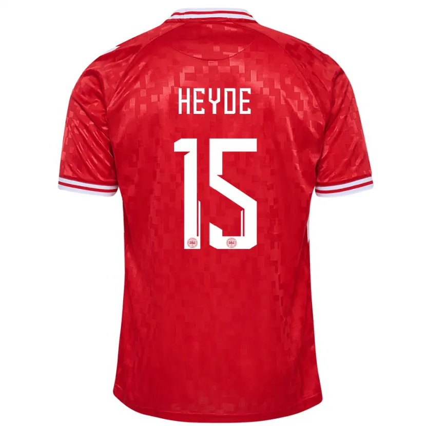 Danxen Dames Denemarken Malte Heyde #15 Rood Thuisshirt Thuistenue 24-26 T-Shirt