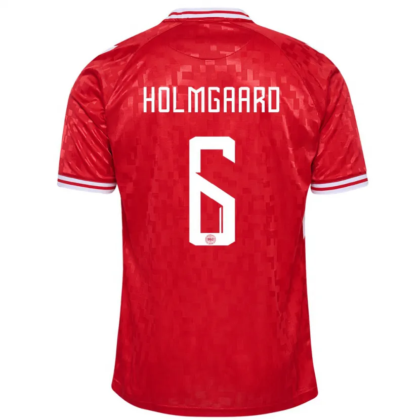 Danxen Dames Denemarken Karen Holmgaard #6 Rood Thuisshirt Thuistenue 24-26 T-Shirt