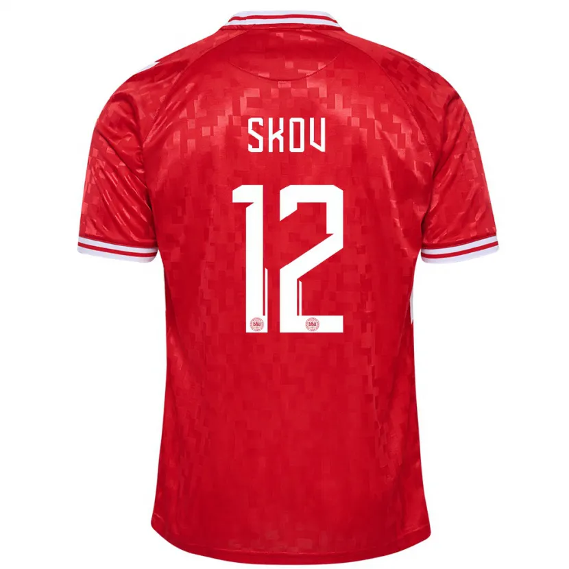 Danxen Dames Denemarken Robert Skov #12 Rood Thuisshirt Thuistenue 24-26 T-Shirt