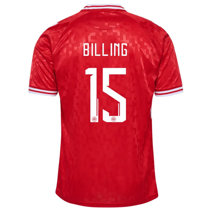 Danxen Dames Denemarken Philip Billing #15 Rood Thuisshirt Thuistenue 24-26 T-Shirt