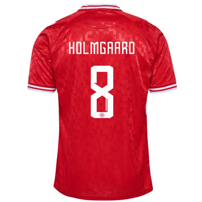 Danxen Dames Denemarken Sara Holmgaard #8 Rood Thuisshirt Thuistenue 24-26 T-Shirt