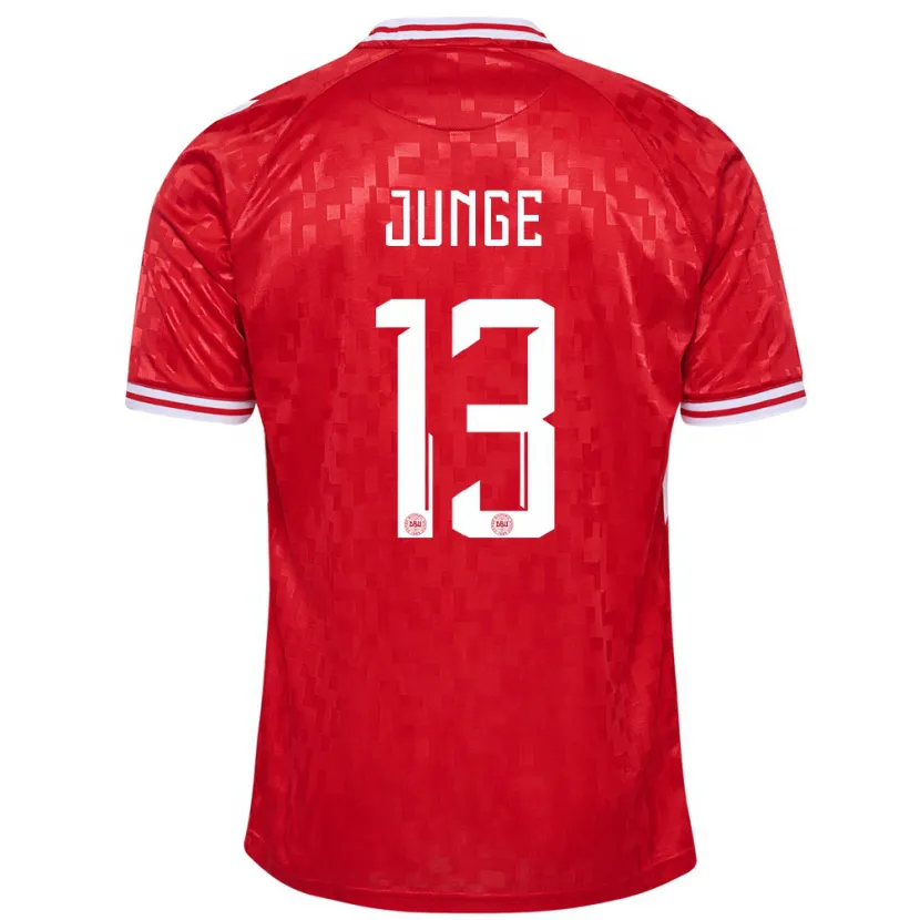 Danxen Dames Denemarken Sofie Junge #13 Rood Thuisshirt Thuistenue 24-26 T-Shirt