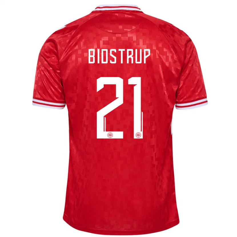 Danxen Dames Denemarken Mads Bidstrup #21 Rood Thuisshirt Thuistenue 24-26 T-Shirt