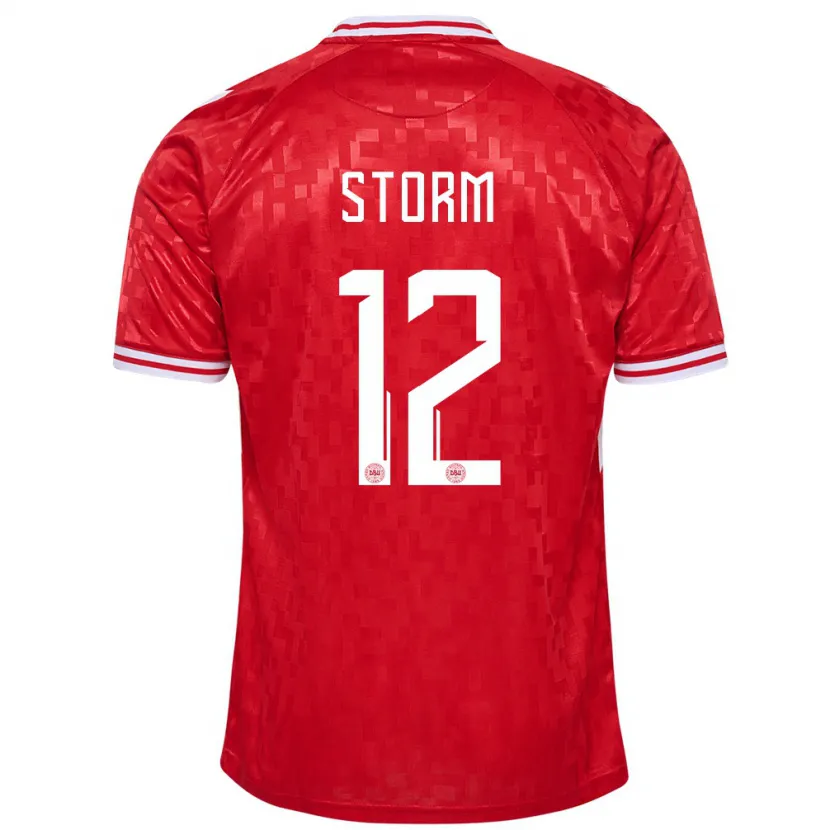 Danxen Dames Denemarken Tobias Storm #12 Rood Thuisshirt Thuistenue 24-26 T-Shirt