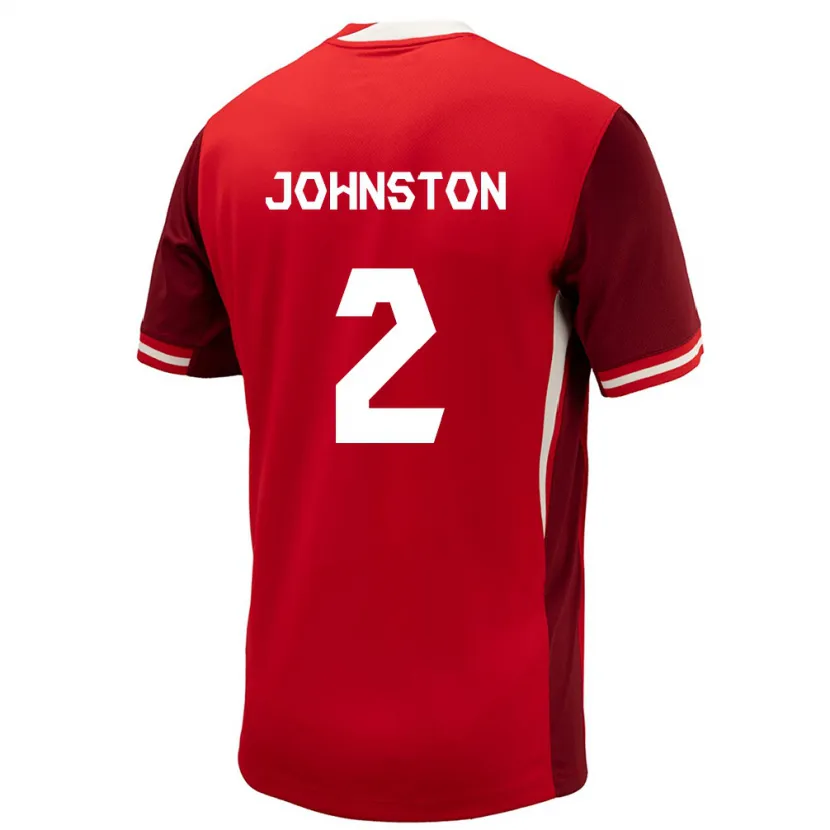 Danxen Dames Canada Alistair Johnston #2 Rood Thuisshirt Thuistenue 24-26 T-Shirt