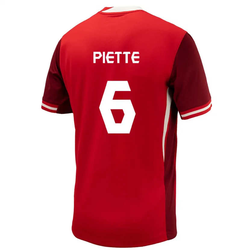Danxen Dames Canada Samuel Piette #6 Rood Thuisshirt Thuistenue 24-26 T-Shirt