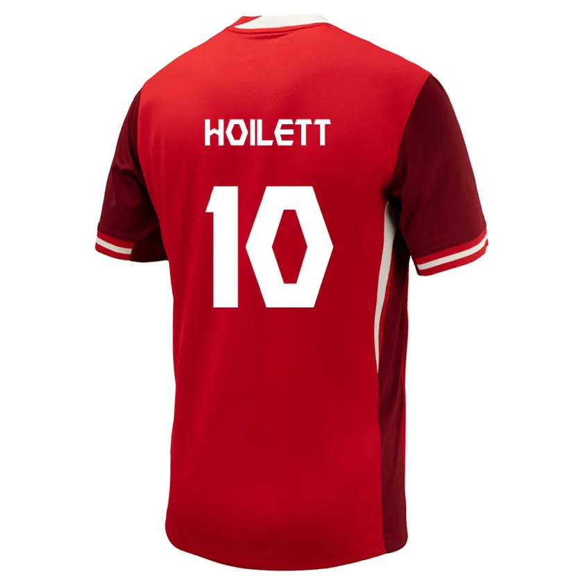 Danxen Dames Canada David Junior Hoilett #10 Rood Thuisshirt Thuistenue 24-26 T-Shirt