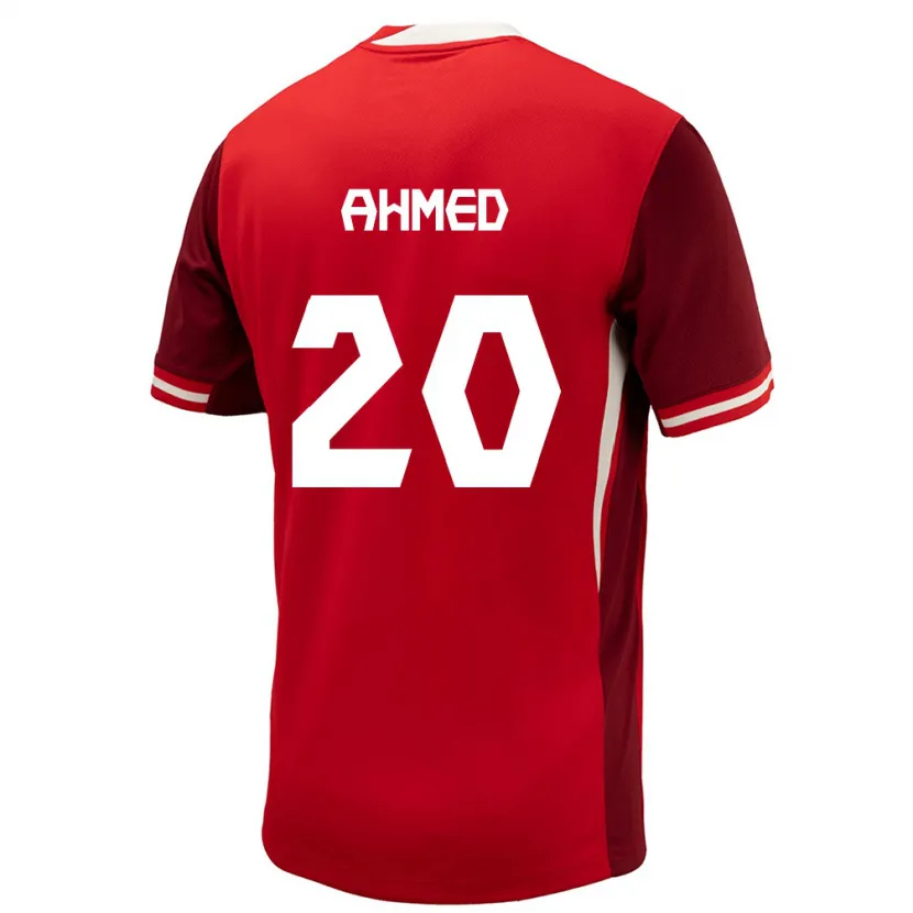 Danxen Dames Canada Ali Ahmed #20 Rood Thuisshirt Thuistenue 24-26 T-Shirt