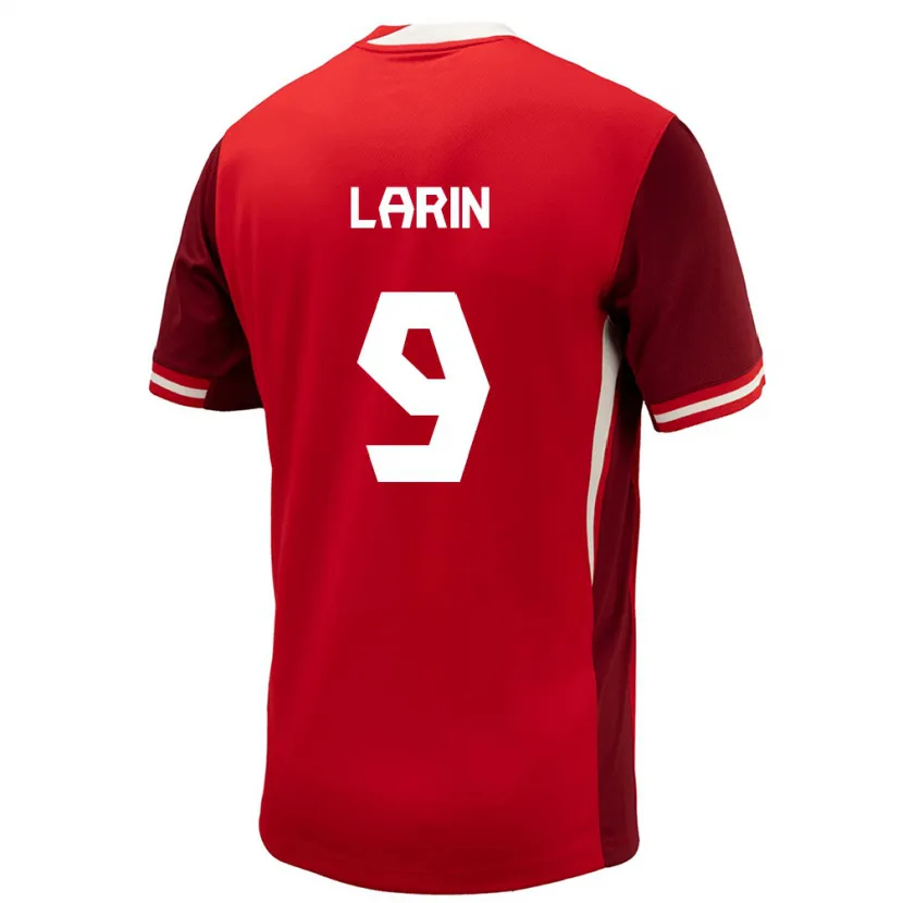 Danxen Dames Canada Cyle Larin #9 Rood Thuisshirt Thuistenue 24-26 T-Shirt