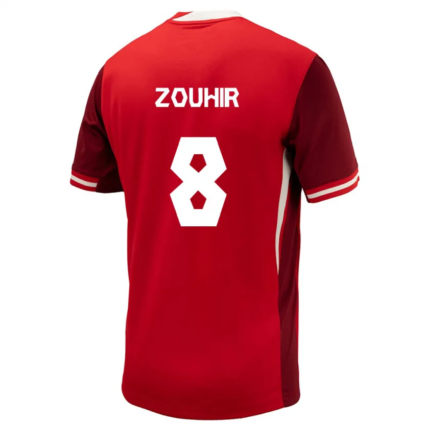 Danxen Dames Canada Rida Zouhir #8 Rood Thuisshirt Thuistenue 24-26 T-Shirt