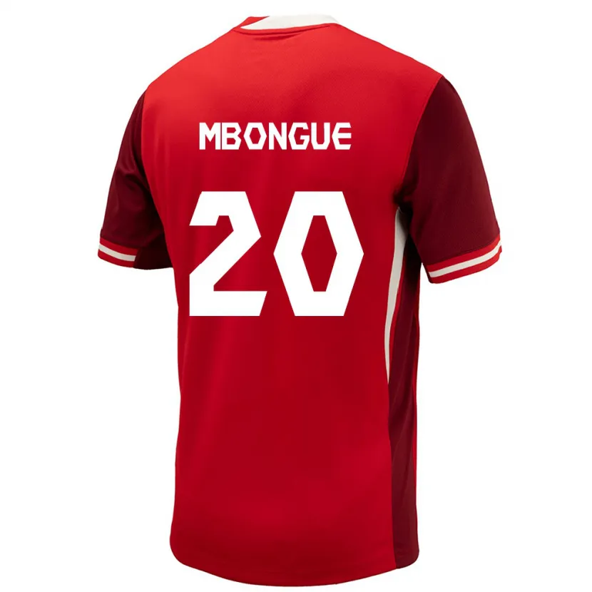 Danxen Dames Canada Hugo Mbongue #20 Rood Thuisshirt Thuistenue 24-26 T-Shirt