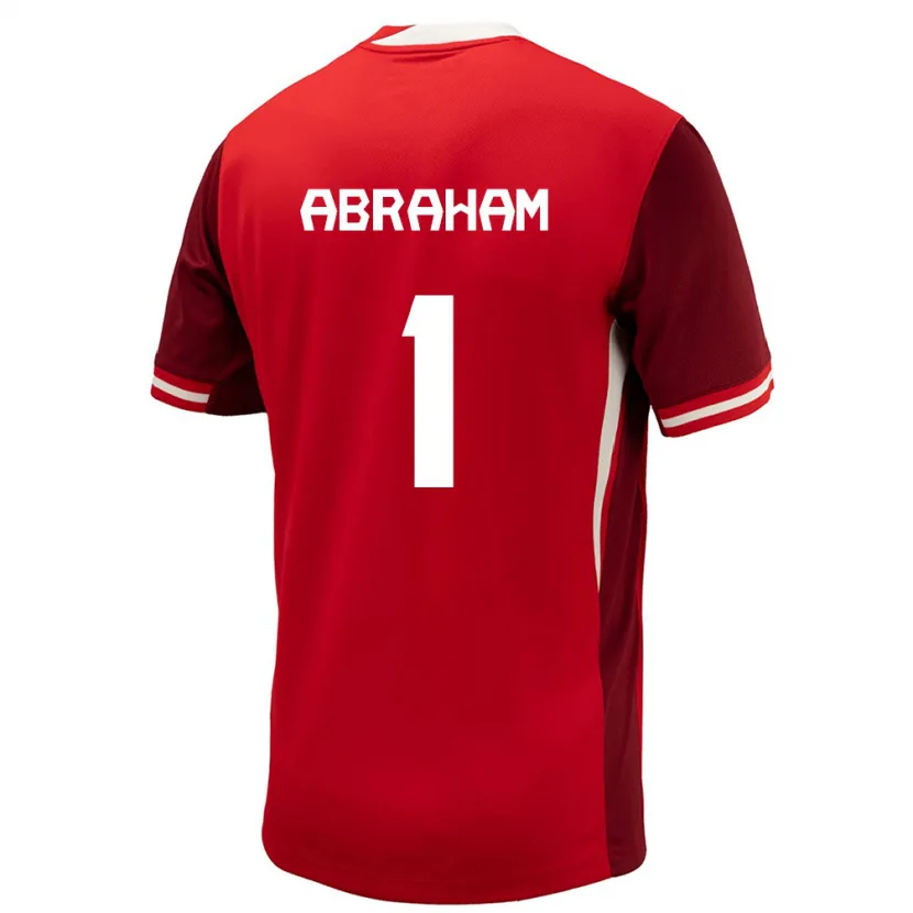 Danxen Dames Canada Nathaniel Abraham #1 Rood Thuisshirt Thuistenue 24-26 T-Shirt