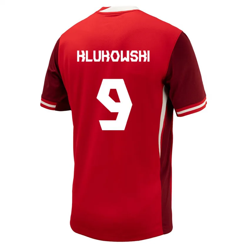 Danxen Dames Canada Antoni Klukowski #9 Rood Thuisshirt Thuistenue 24-26 T-Shirt
