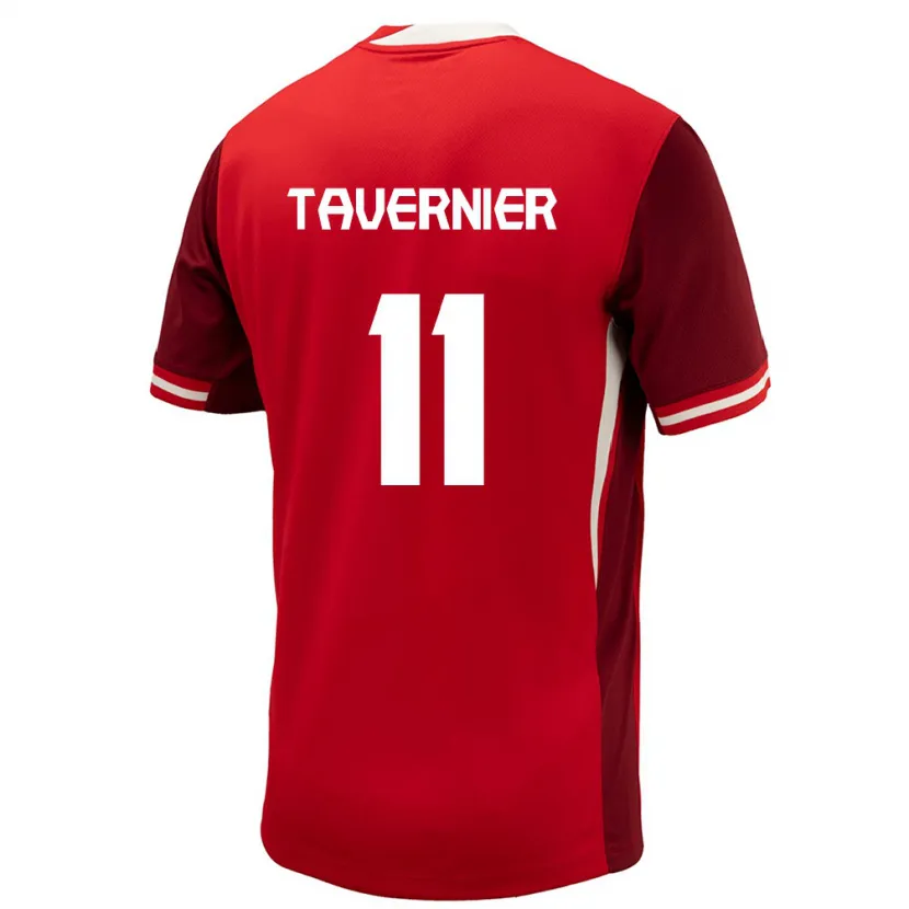 Danxen Dames Canada Kevaughn Tavernier #11 Rood Thuisshirt Thuistenue 24-26 T-Shirt
