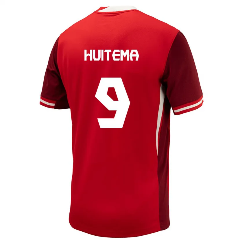 Danxen Dames Canada Jordyn Huitema #9 Rood Thuisshirt Thuistenue 24-26 T-Shirt