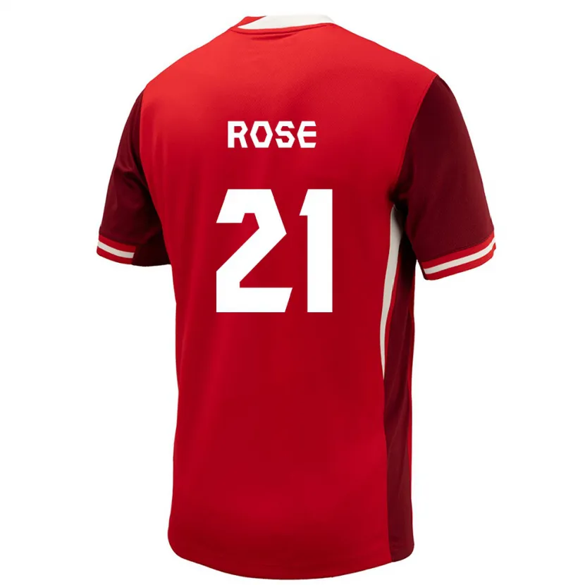 Danxen Dames Canada Jade Rose #21 Rood Thuisshirt Thuistenue 24-26 T-Shirt