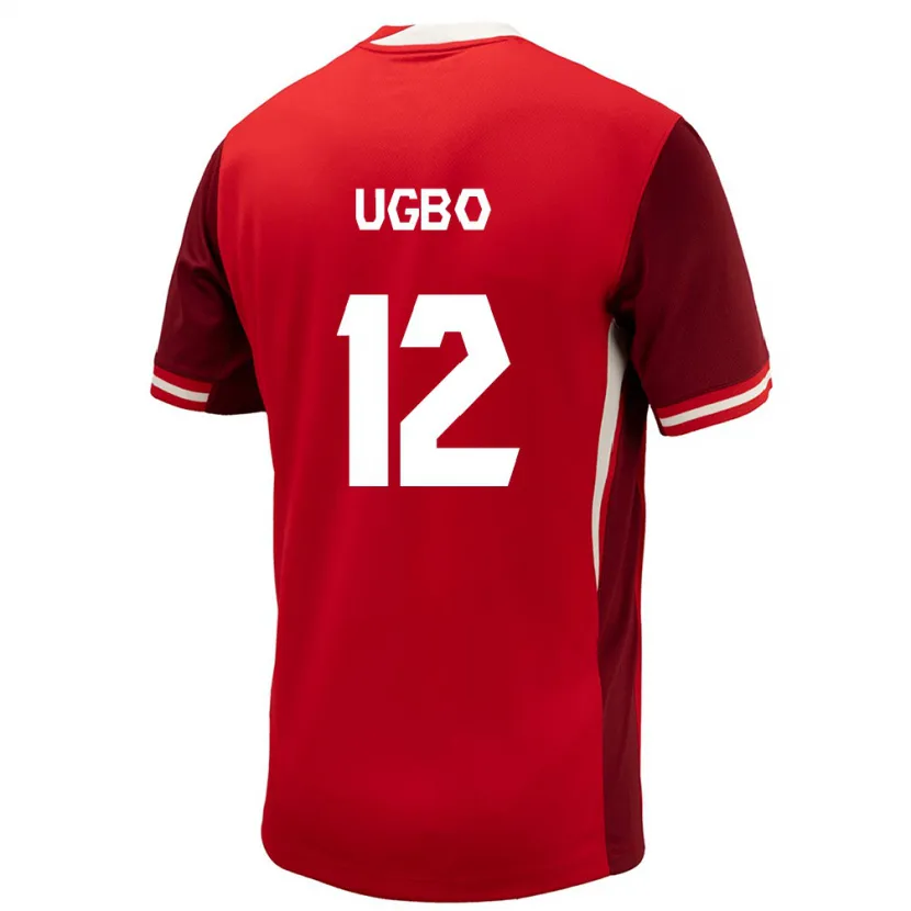 Danxen Dames Canada Iké Ugbo #12 Rood Thuisshirt Thuistenue 24-26 T-Shirt