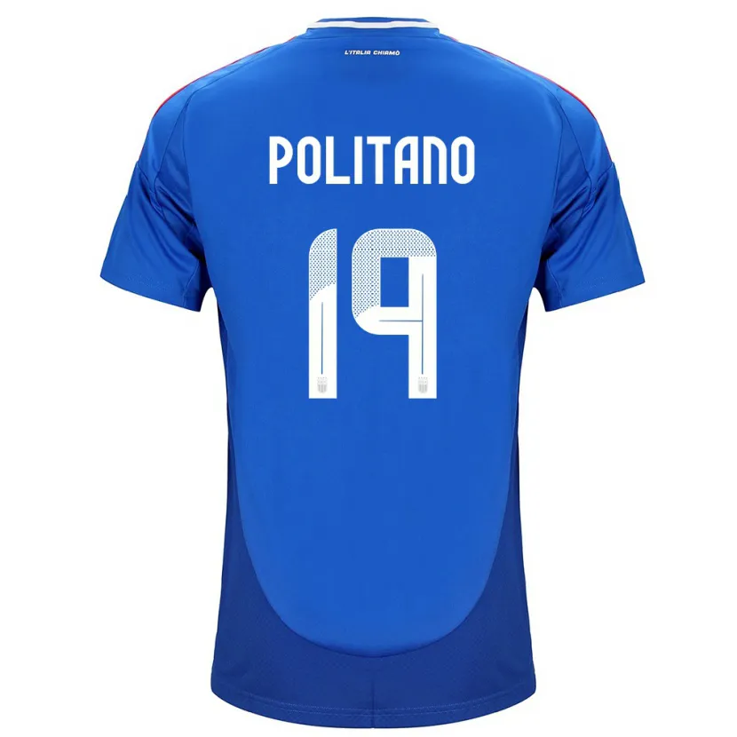 Danxen Dames Italië Matteo Politano #19 Blauw Thuisshirt Thuistenue 24-26 T-Shirt