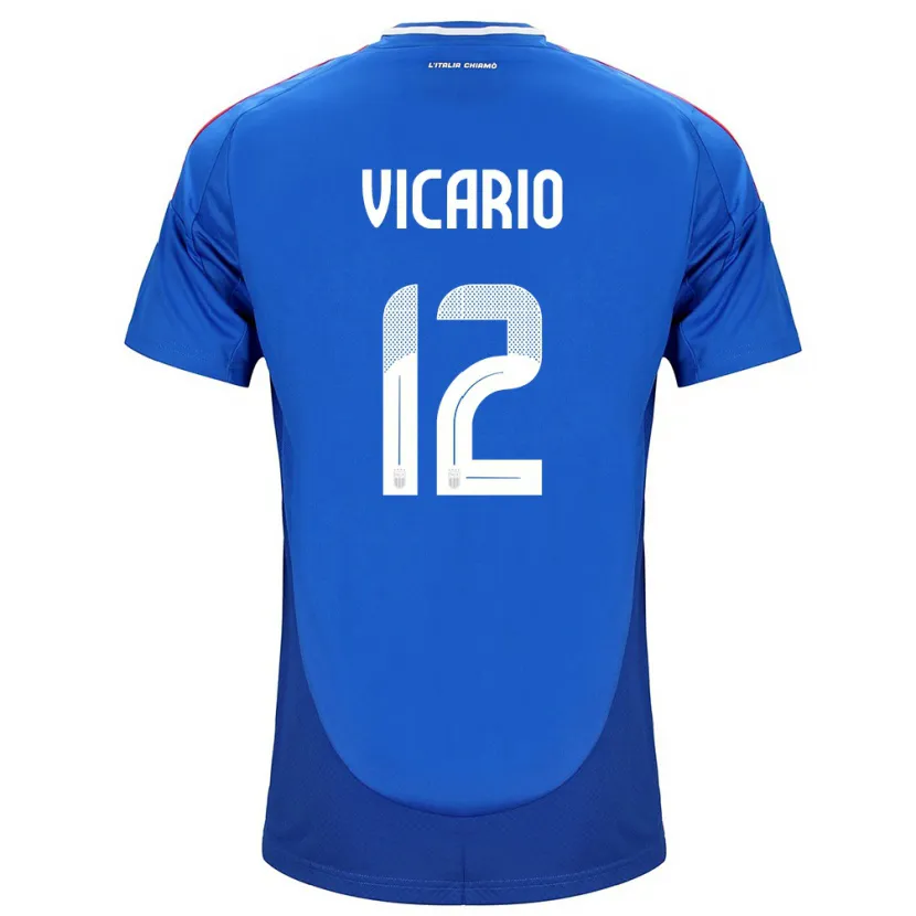 Danxen Dames Italië Guglielmo Vicario #12 Blauw Thuisshirt Thuistenue 24-26 T-Shirt