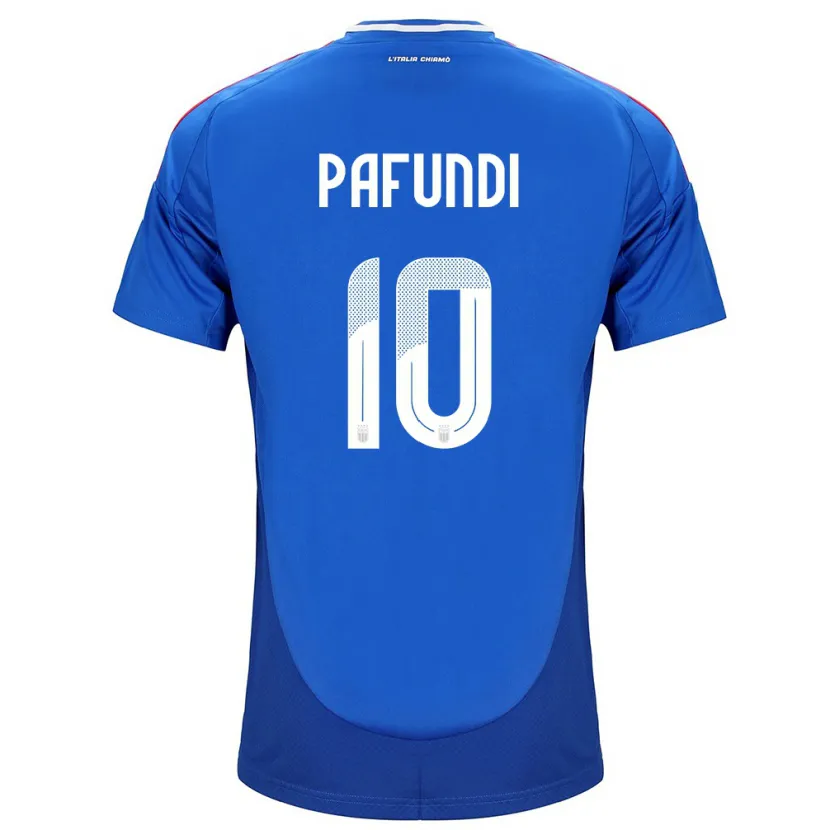Danxen Dames Italië Simone Pafundi #10 Blauw Thuisshirt Thuistenue 24-26 T-Shirt