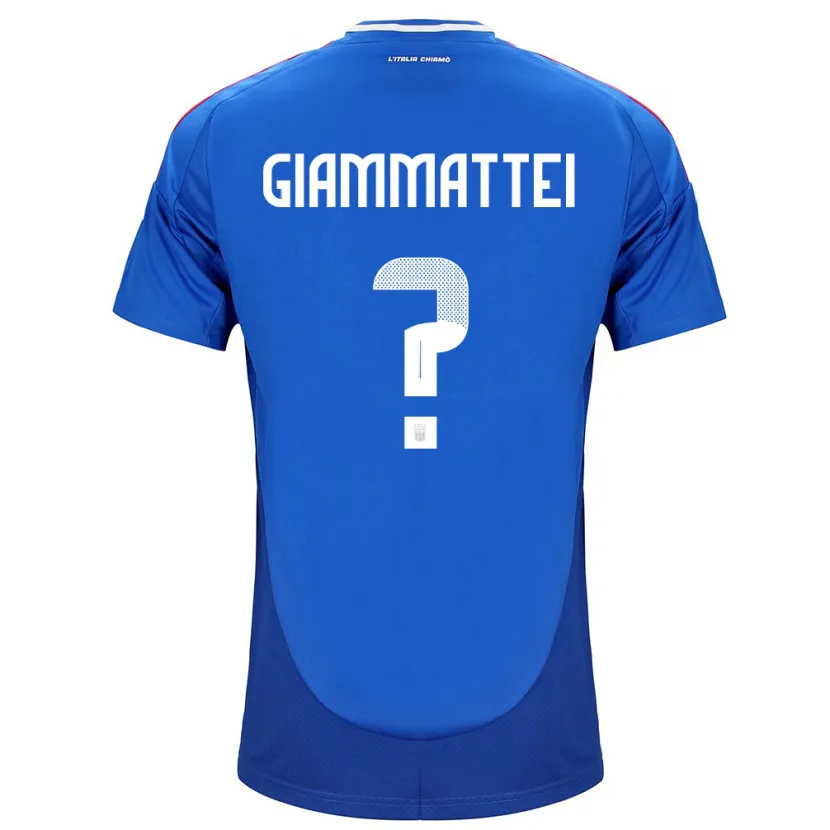 Danxen Dames Italië Gioele Giammattei #0 Blauw Thuisshirt Thuistenue 24-26 T-Shirt