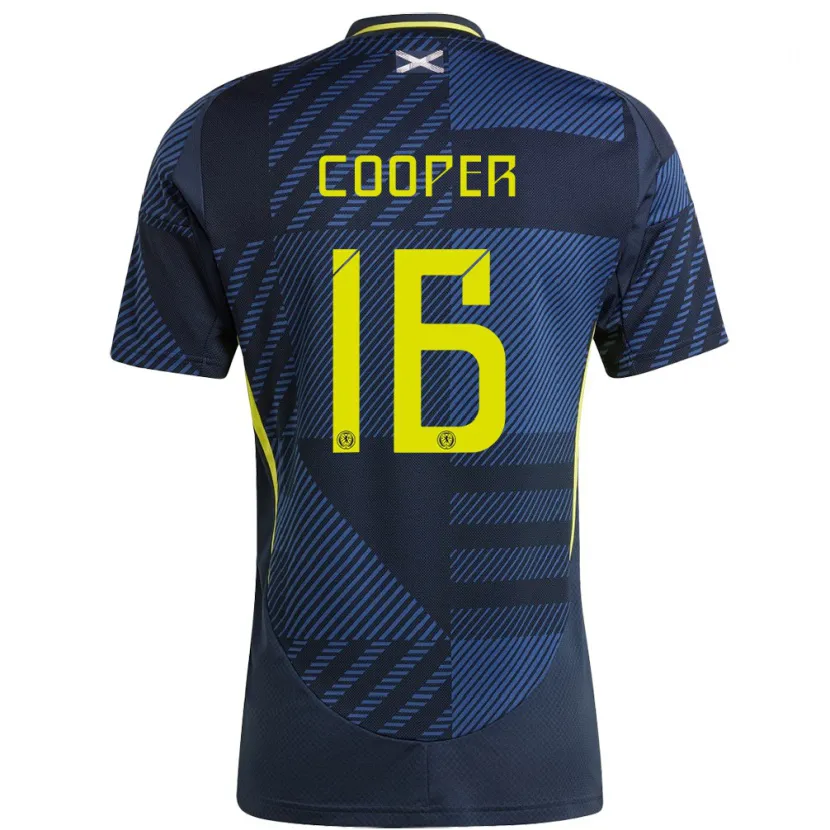 Danxen Dames Schotland Liam Cooper #16 Donkerblauw Thuisshirt Thuistenue 24-26 T-Shirt