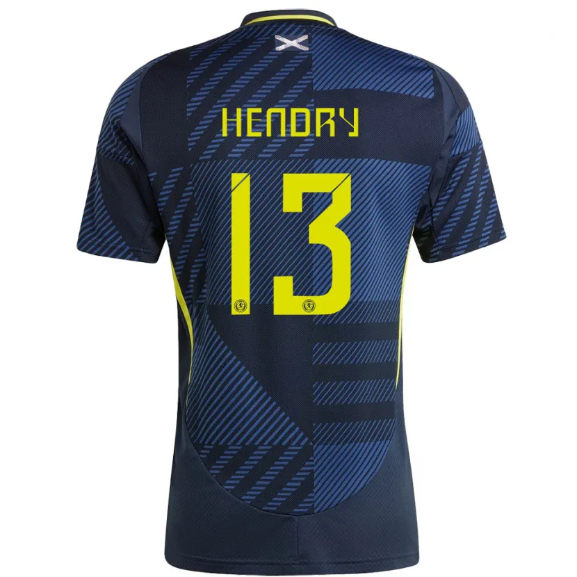 Danxen Dames Schotland Jack Hendry #13 Donkerblauw Thuisshirt Thuistenue 24-26 T-Shirt