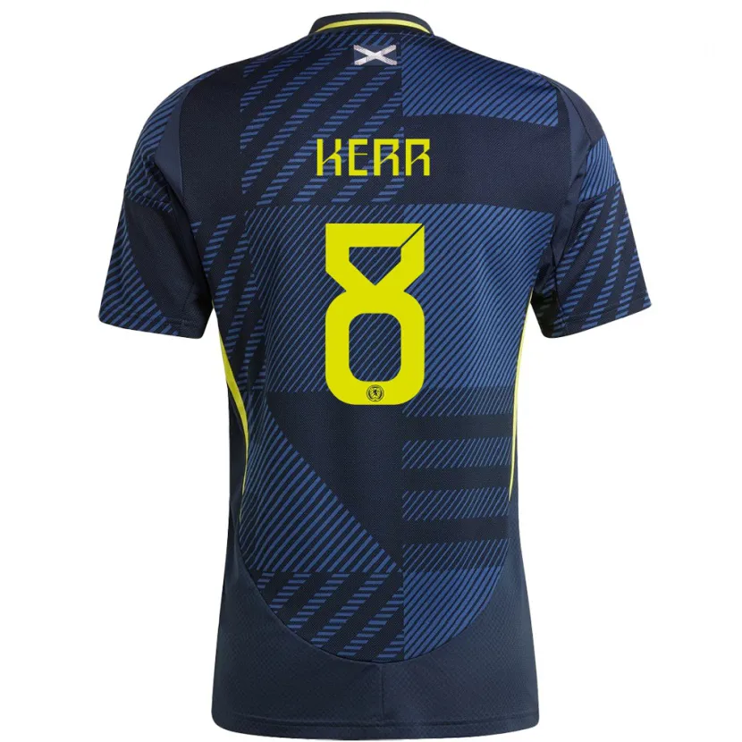 Danxen Dames Schotland Samantha Kerr #8 Donkerblauw Thuisshirt Thuistenue 24-26 T-Shirt