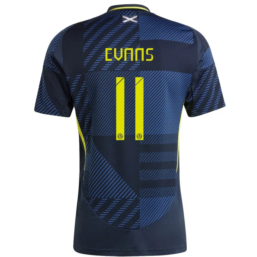 Danxen Dames Schotland Lisa Evans #11 Donkerblauw Thuisshirt Thuistenue 24-26 T-Shirt