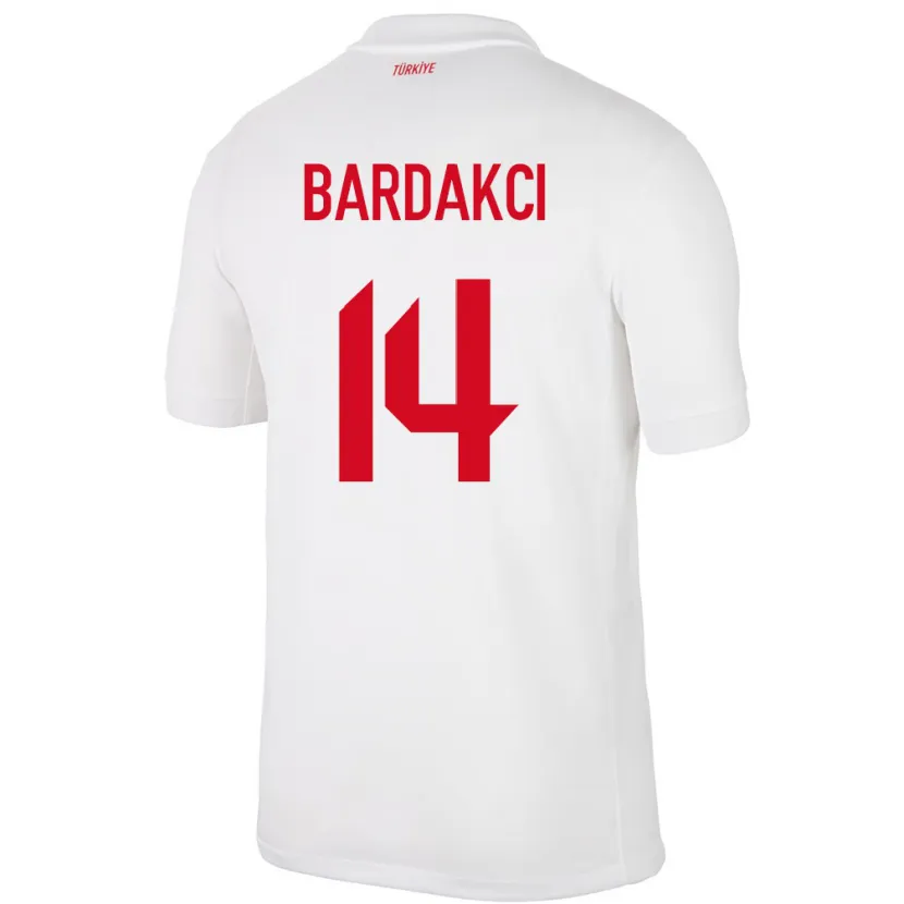 Danxen Dames Turkije Abdülkerim Bardakcı #14 Wit Thuisshirt Thuistenue 24-26 T-Shirt