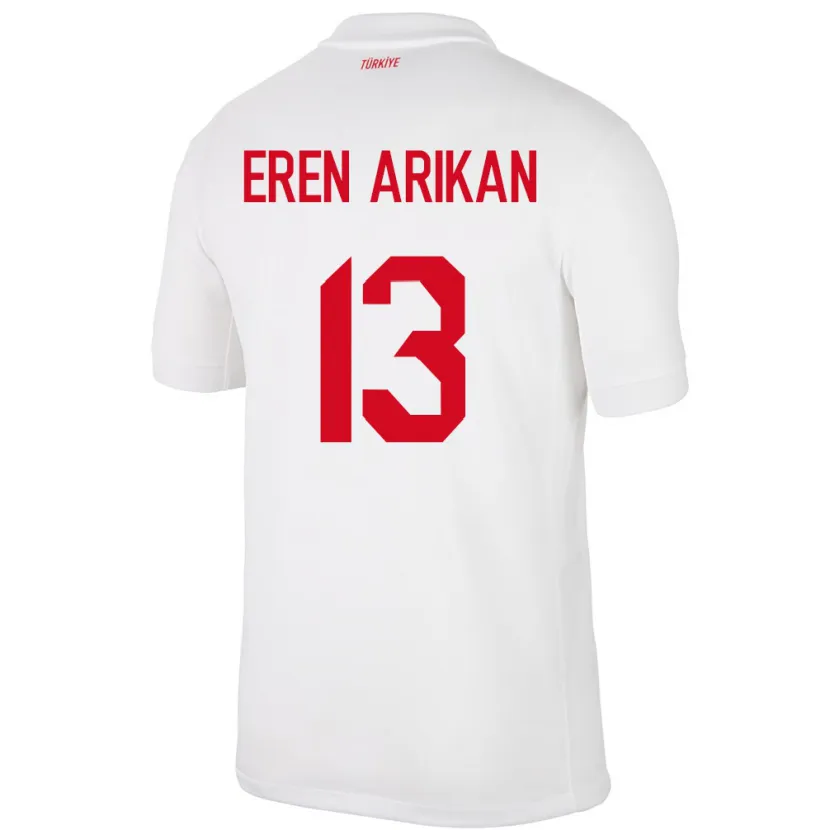 Danxen Dames Turkije Muhammed Eren Arıkan #13 Wit Thuisshirt Thuistenue 24-26 T-Shirt