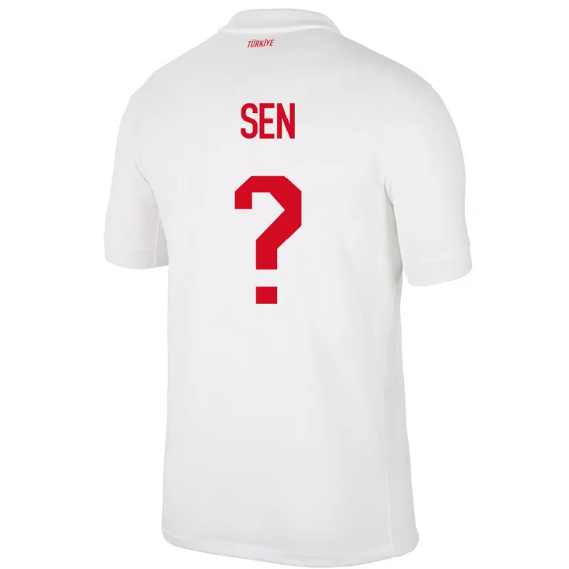 Danxen Dames Turkije Hüseyin Şen #0 Wit Thuisshirt Thuistenue 24-26 T-Shirt