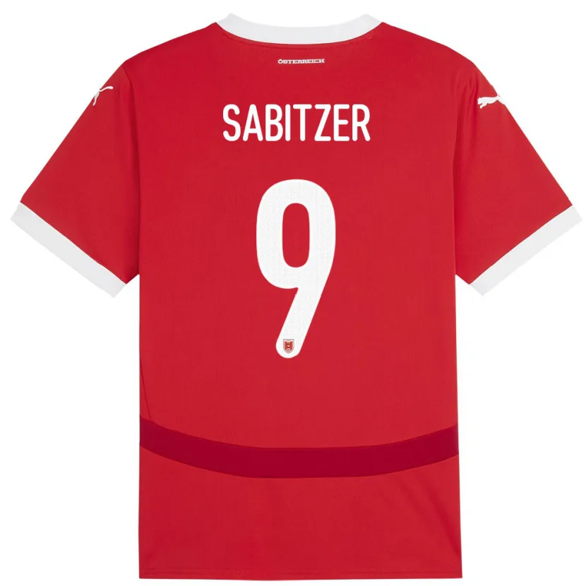 Danxen Dames Oostenrijk Marcel Sabitzer #9 Rood Thuisshirt Thuistenue 24-26 T-Shirt