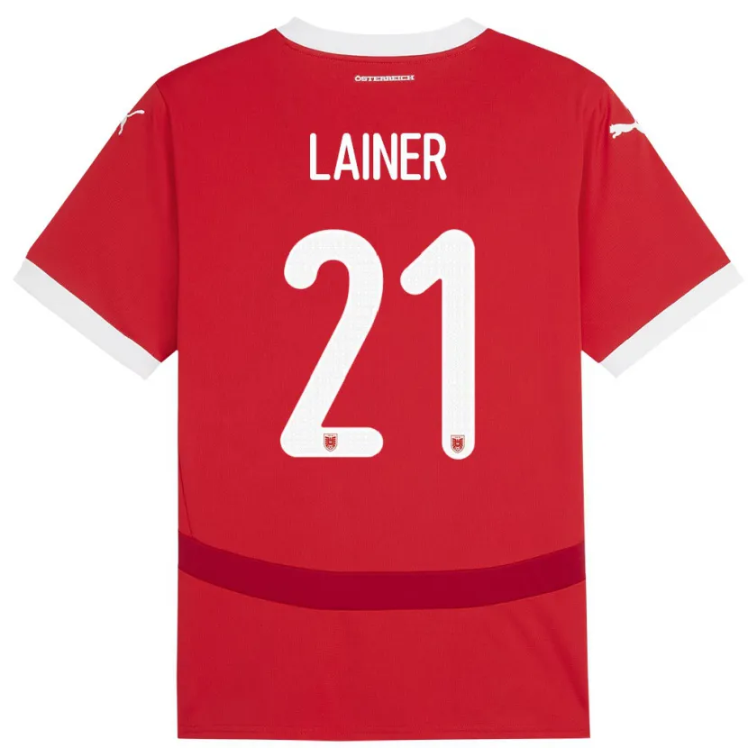 Danxen Dames Oostenrijk Stefan Lainer #21 Rood Thuisshirt Thuistenue 24-26 T-Shirt