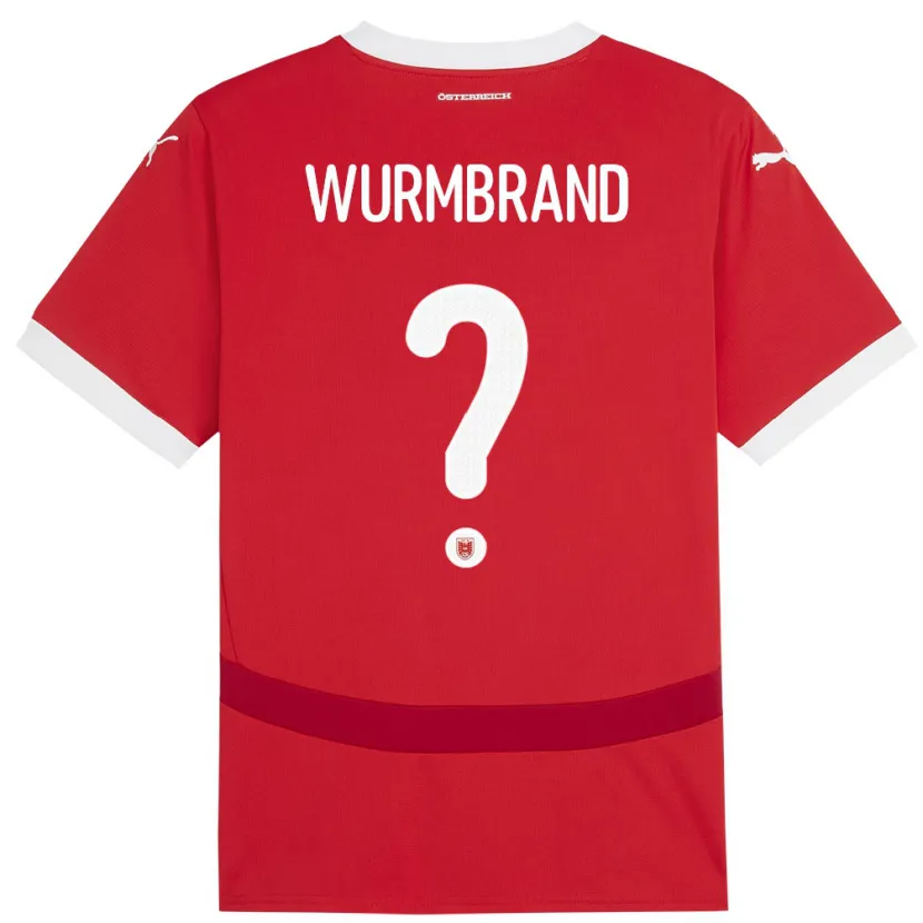 Danxen Dames Oostenrijk Nikolaus Wurmbrand #0 Rood Thuisshirt Thuistenue 24-26 T-Shirt