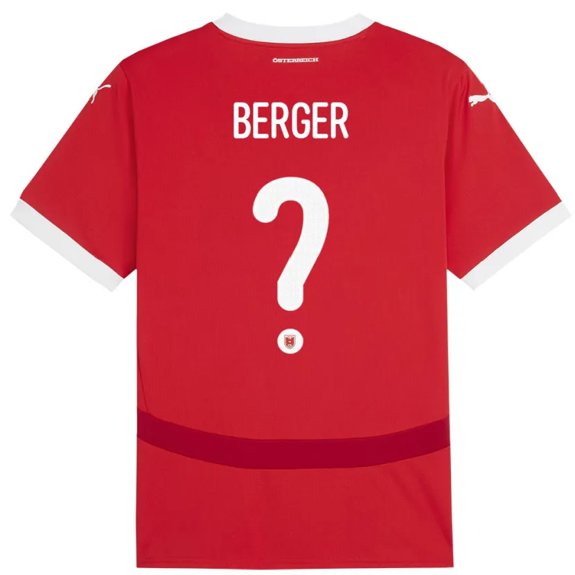 Danxen Dames Oostenrijk Nico Berger #0 Rood Thuisshirt Thuistenue 24-26 T-Shirt