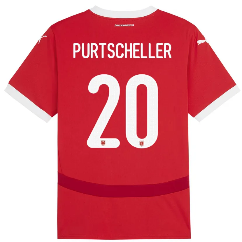 Danxen Dames Oostenrijk Lilli Purtscheller #20 Rood Thuisshirt Thuistenue 24-26 T-Shirt