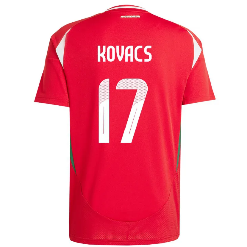 Danxen Dames Hongarije Mátyás Kovács #17 Rood Thuisshirt Thuistenue 24-26 T-Shirt
