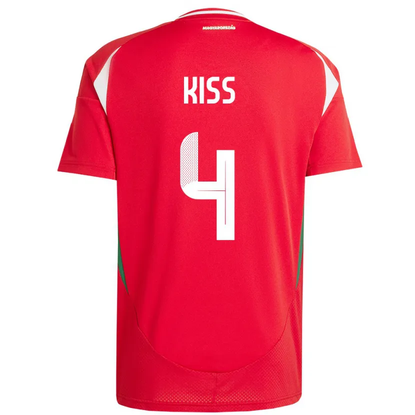Danxen Dames Hongarije Bálint Kiss #4 Rood Thuisshirt Thuistenue 24-26 T-Shirt
